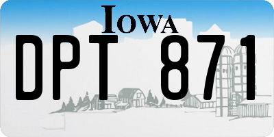 IA license plate DPT871