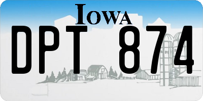 IA license plate DPT874