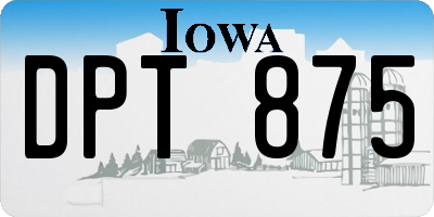 IA license plate DPT875