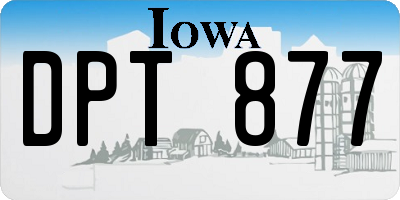 IA license plate DPT877