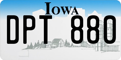 IA license plate DPT880