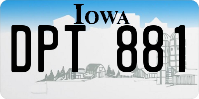 IA license plate DPT881