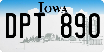 IA license plate DPT890
