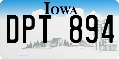IA license plate DPT894