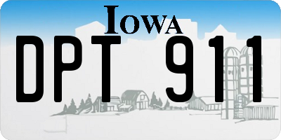 IA license plate DPT911