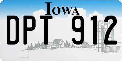 IA license plate DPT912