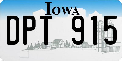 IA license plate DPT915