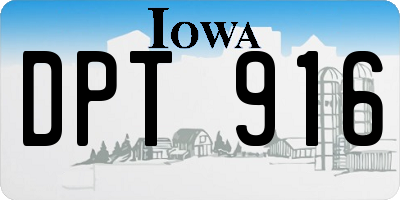IA license plate DPT916