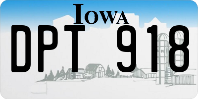 IA license plate DPT918
