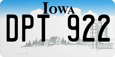 IA license plate DPT922