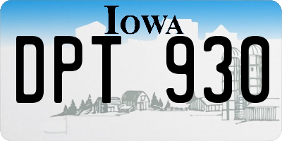 IA license plate DPT930