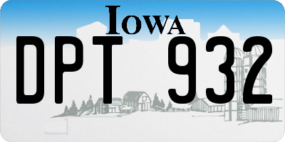 IA license plate DPT932