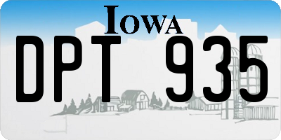 IA license plate DPT935