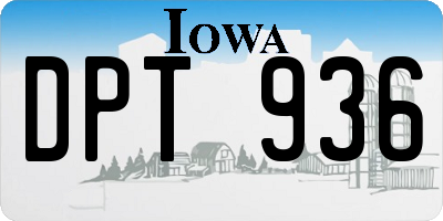 IA license plate DPT936