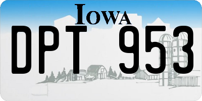 IA license plate DPT953