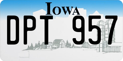 IA license plate DPT957