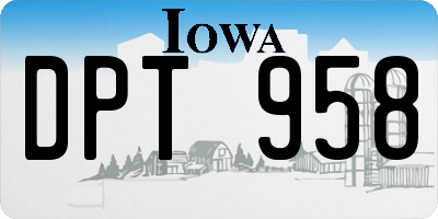 IA license plate DPT958