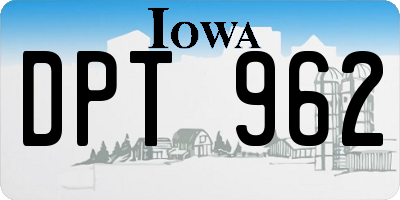 IA license plate DPT962