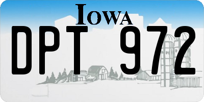 IA license plate DPT972