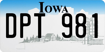 IA license plate DPT981