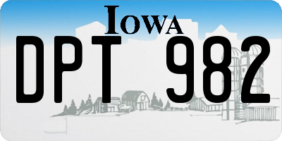 IA license plate DPT982