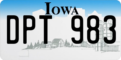 IA license plate DPT983