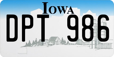 IA license plate DPT986