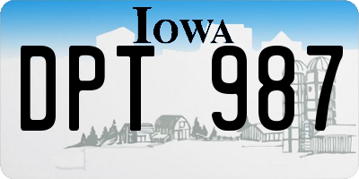 IA license plate DPT987