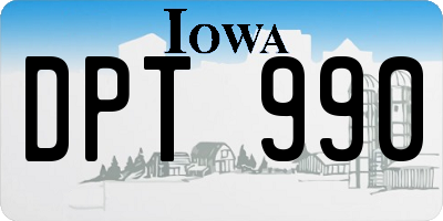 IA license plate DPT990