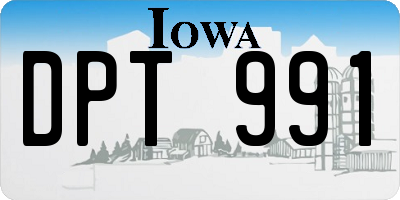 IA license plate DPT991