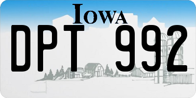 IA license plate DPT992