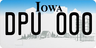 IA license plate DPU000