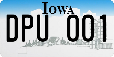 IA license plate DPU001