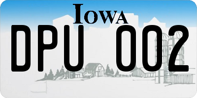 IA license plate DPU002
