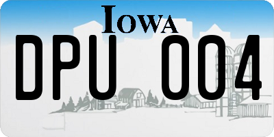 IA license plate DPU004