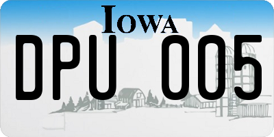 IA license plate DPU005