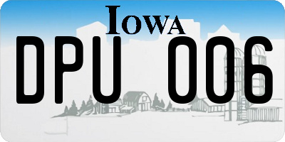 IA license plate DPU006