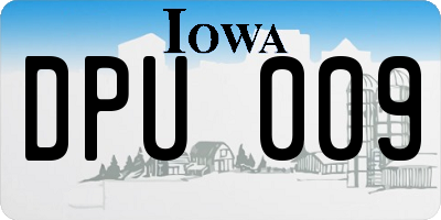 IA license plate DPU009