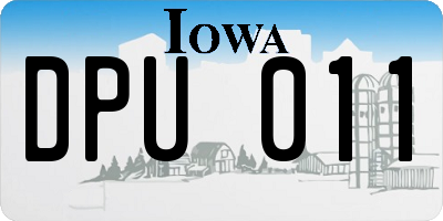 IA license plate DPU011