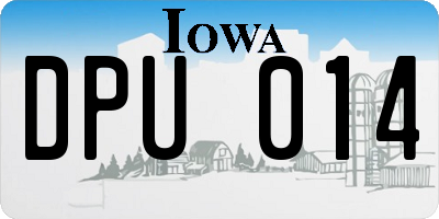 IA license plate DPU014