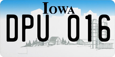 IA license plate DPU016