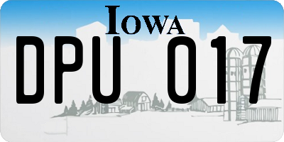 IA license plate DPU017