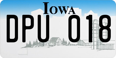 IA license plate DPU018