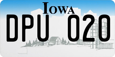 IA license plate DPU020
