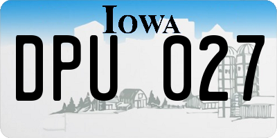 IA license plate DPU027