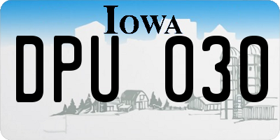 IA license plate DPU030