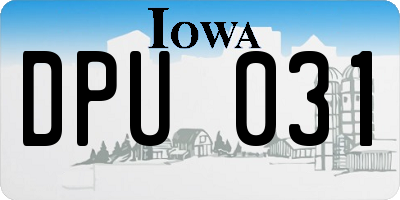 IA license plate DPU031