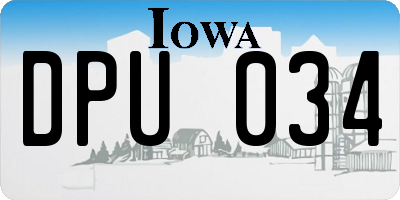 IA license plate DPU034