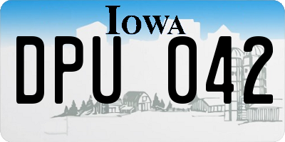 IA license plate DPU042