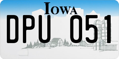 IA license plate DPU051
